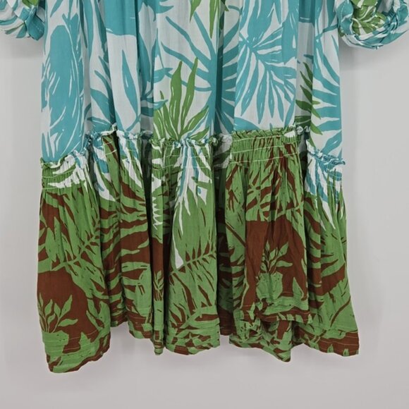 Poupette St Barth Tropical Floral Women's Aria Tiered Mini Dress Size M/L - Picture 5 of 14